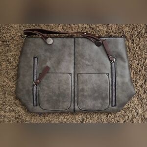 Gray Leather Men's Bag